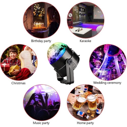 LED RGB Party Light Disco Ball Laser DJ Stage Strobe Remote Sound Activated - Picture 4 of 10