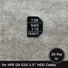 20pc of 765873-001 2TB SAS 7.2K HDD caddy label sticker for HP G8 G9 2.5" tray
