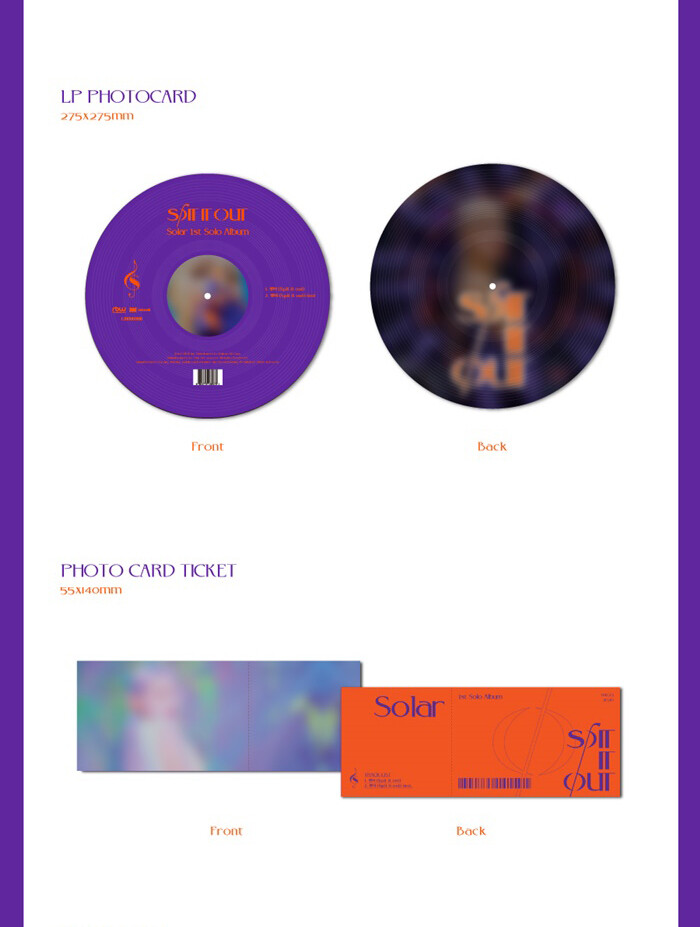MAMAMOO SOLAR SPIT IT OUT Single Album CD+Photo Book+2 Card+Ticket