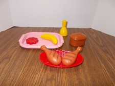 Fisher Price Fun with Food Lot - Chicken Legs - Bread - Banana - Tray  More