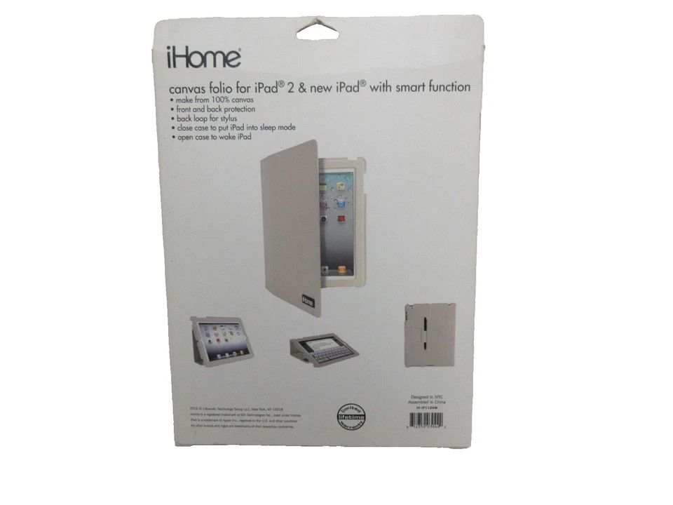 Funda tipo folio de lona i Home Slim Fit para iPad 2 y nueva iPad beige con función inteligente Foto 3 de 3