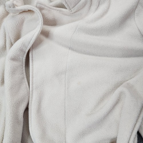 LL Bean Womens Robe Long Fleece Ivory White Soft Cozy Pockets Belted - Picture 13 of 13