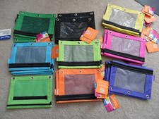 Set of 30 - 3-Ring Pencil Pouch cases with Mesh Window