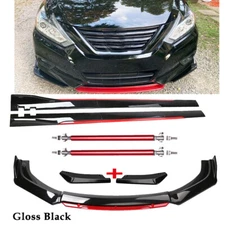 Gloss Black Front Bumper Lip Spoiler Splitter For Nissan Sentra Sedan Bod Kit