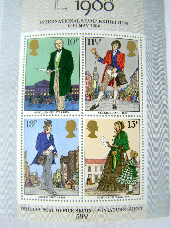 Лондон 1980 Международная выставка марок Британское почтовое отделение миниатюрный лист - Изображение 4 из 4
