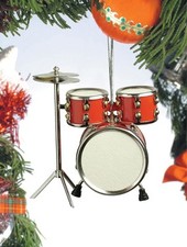 Realistic Red Drum Set Christmas Ornament - 3" Tall by Broadway Gifts - NIB