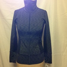 Ideology Space Dyed Zip Front Active Track Jacket XS Black Space Dye NWT