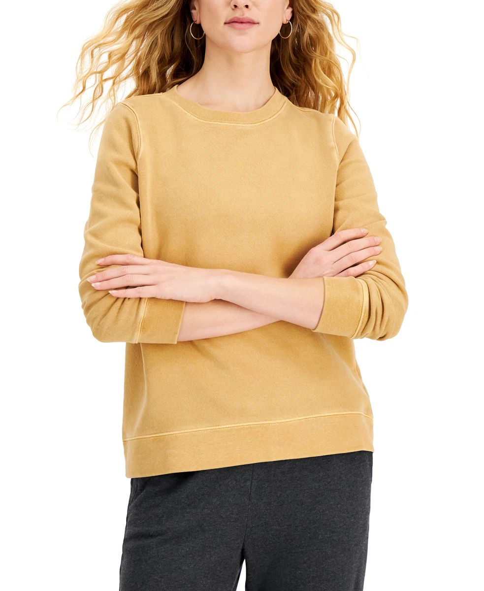 Style Co Women s Petite Solid Crewneck Sweatshirt Petite Small