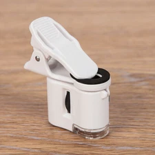 Clip-on Microscope 60X LED Jewelry Magnifying Glass Focusing Adjusted Pocket