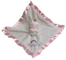 Unicorn Lovey Baby Starters Believe Pink Satin White Plush Rattles