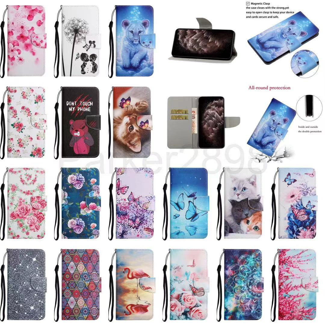 For Samsung Galaxy S22 S21 S20 S10 S9 Ultra Plus FE Pattern Wallet Flip Case