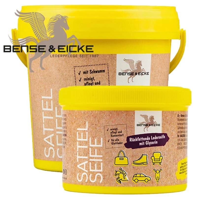 BENSE & EICKE B & E Sattelseife Inhalt wählbar Lederpflege Fett,Sättel Trensen Reinigung,neu