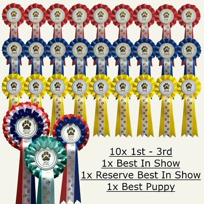 Dog Rozet Bs Dog Rosettes 10 sets 1st-3rd 1 Tier Best In Show - Res Best In Show ...