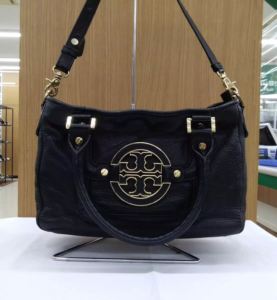 Black tory burch satchel sale