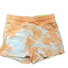Girls All in Motion Orange Peach Tie Dye Cotton Shorts SZ XS/4-5 NEW