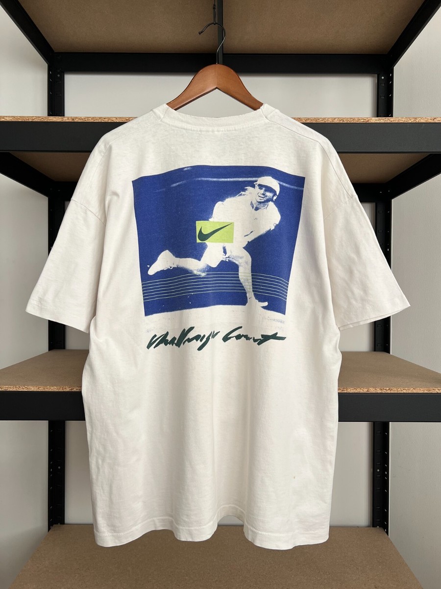 トップス 8-90s Nike Challenge Court vintage shirt VINTAGE Nike Challenge Court Andre Agassi Tennis Shirt Men's