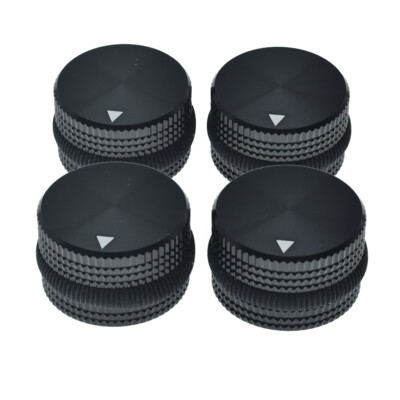 KAISH 4pcs 25x15.5mm 1/4'' Universal Pot Knobs w/ Rubber o-ring for Guitar/Bass
