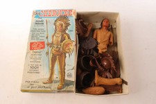 Vintage Marx Chief Cherokee Movable Indian Action Figure Accessories In Box