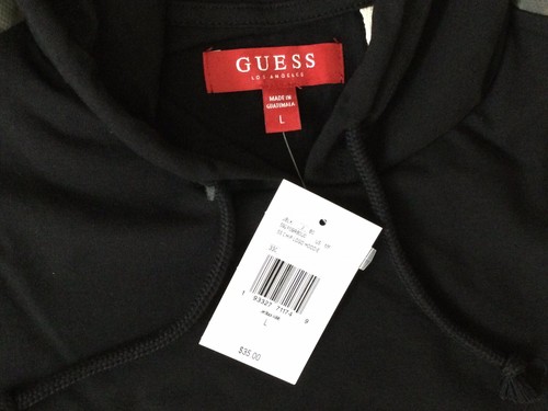 New GUESS Hoodie Hooded Men’s Black Short Sleeve T-Shirt Tee Sz Large MSRP $35 - Picture 4 of 5