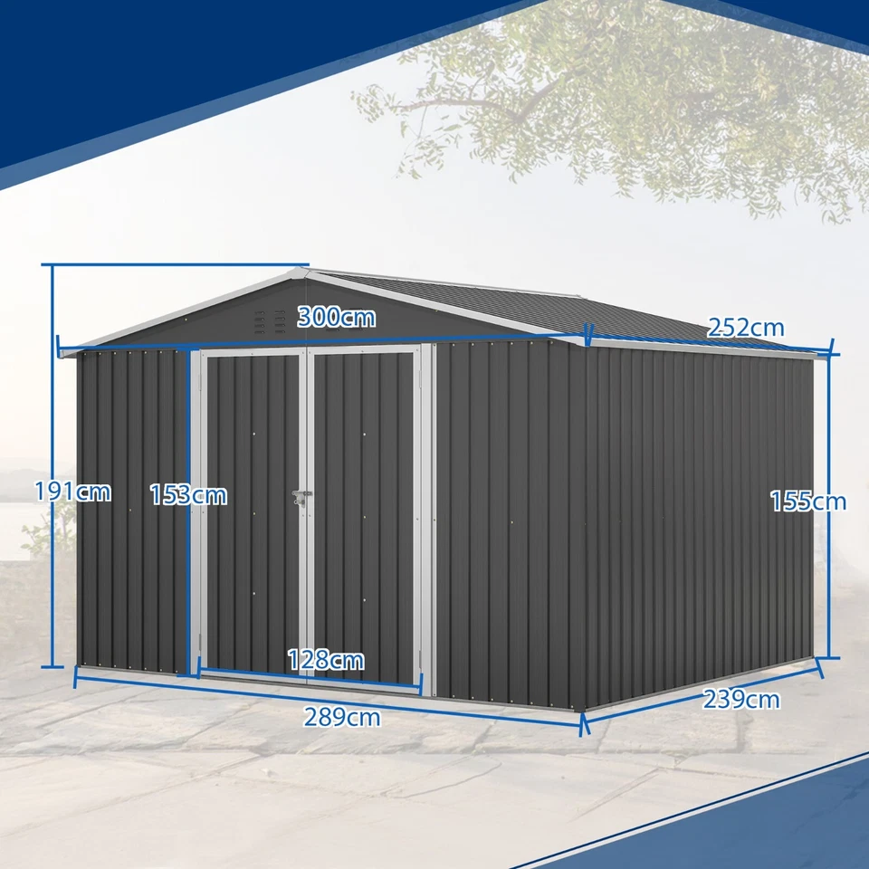 Gartenhaus Gerätehaus Geräteschuppen Metall Pultdach Satteldach incl. Fundament - Bild 2 von 4