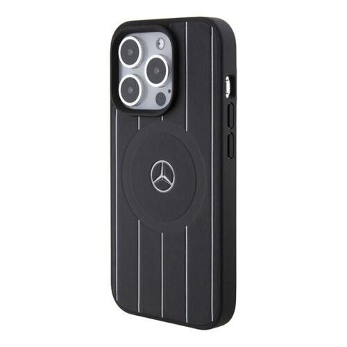 Handyhülle Case iPhone 15 Pro Mercedes Echtleder schwarz MagSafe kompatibel - Bild 2 von 8
