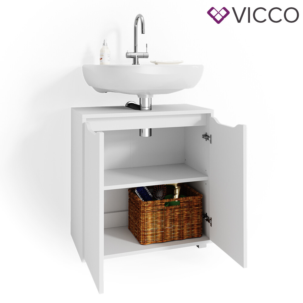 Mobilier de salle de bains : lavabo avec meuble vasque 46 cm, meuble