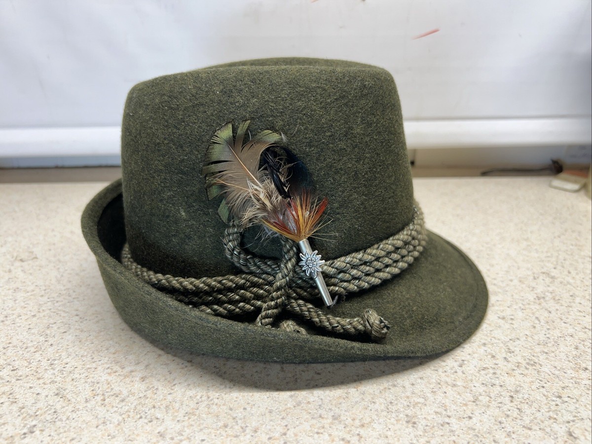 ヴィンテージ COLLINS オーストリア製チロリアンハット グリーン VTG~ Hand Made Collins-Hüte Wien-Salzburg Green Fedora with