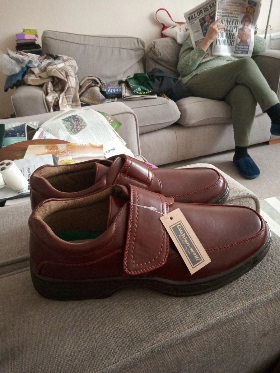 Brand New With Tags Mens Brown Leather Shoes Size 11 Cushion Walk