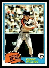 1981 Topps #439 Denny Walling Card Houston Astros