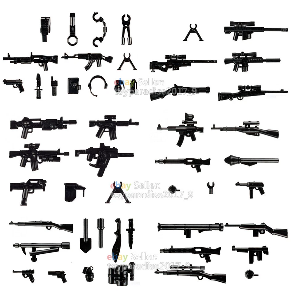 PACK DE 100 PIEZAS DE ARMAS Lote Surtido de Armas Armas Rifles para Figuras Militares Foto 4 de 4