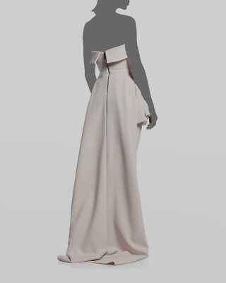 $2920 Maticevski Women's Beige Silk Lined Situational Peplum Train Gown  Size 12 | eBay