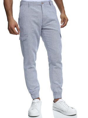 Indicode Herren Leinenhose Booth-Herrenhose Stoffhose Cargohose Sommerhose Pants