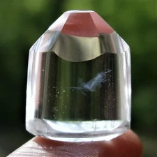 Feathery Blue Internal Light Refraction Phantoms Inside Small Quartz Point 4.8g