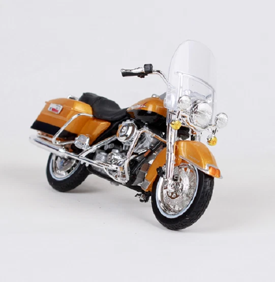 Maisto 1/18 Harley Davidson 1999 FLHR ROAD KING modelo de motocicleta vintage dorado Foto 3 de 4