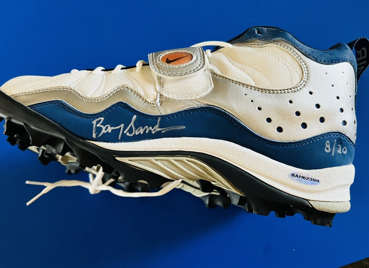 BARRY SANDERS ATHLETIC AUTHENTIC RARE SHOES DETROIT LIONS COLOR GO LIONS ? Barry Sanders Lions Signed Air Nike Football Shoes Size 13  main image 3