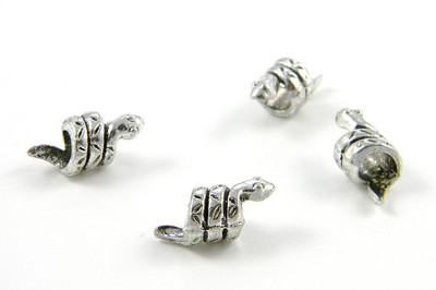 Silver Metal Snake Coiled Beads For Paracord Bracelets & Lanyards - US Seller