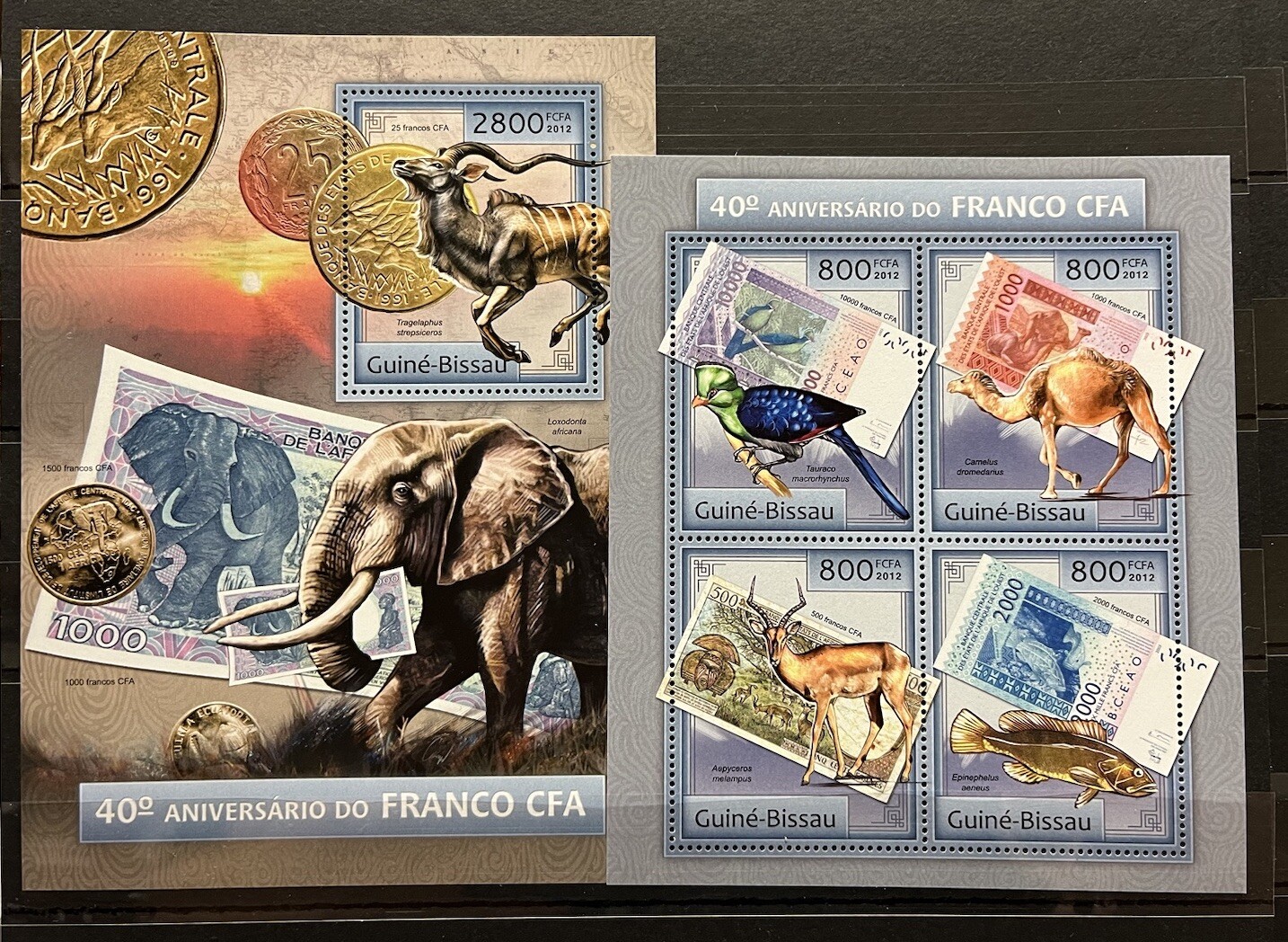 Franco CFA / Animals ,Coins , Banknotes on stamps - Timbres -  MNH** AF-image
