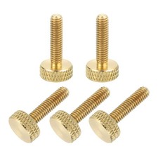 5Pcs Brass Knurled Thumb Screws, M4x16mm Flat Grip Bolt Knobs Fasteners