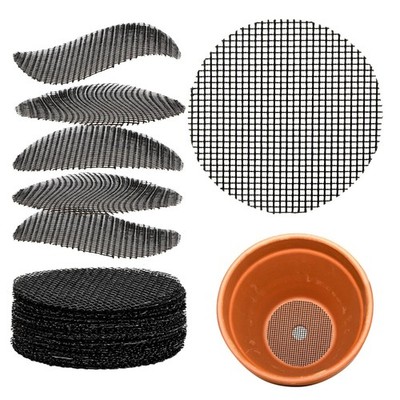 50 Plant Pots Hole Mesh Pad - MAQIHAN Flower Pot Mat 50PCS, Black