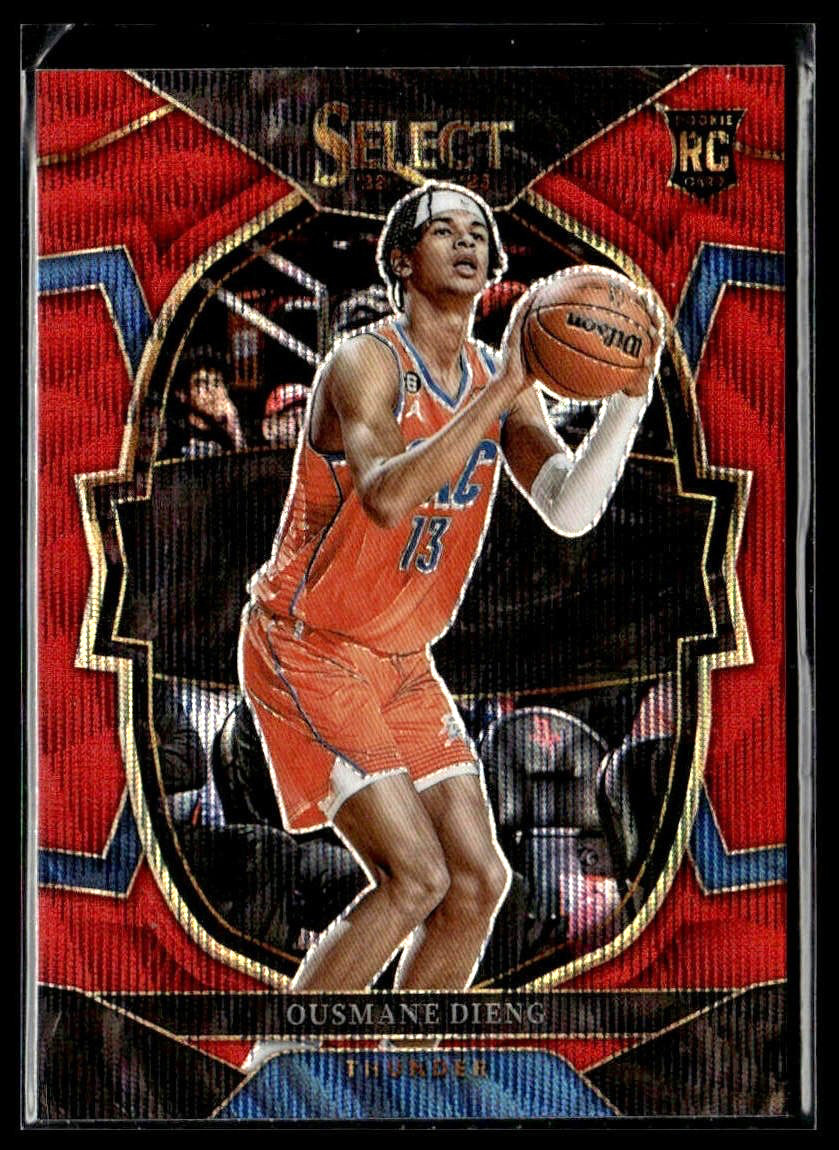 2022-23 Panini Select - Concourse Red Wave Prizm #76 Ousmane Dieng (RC)
