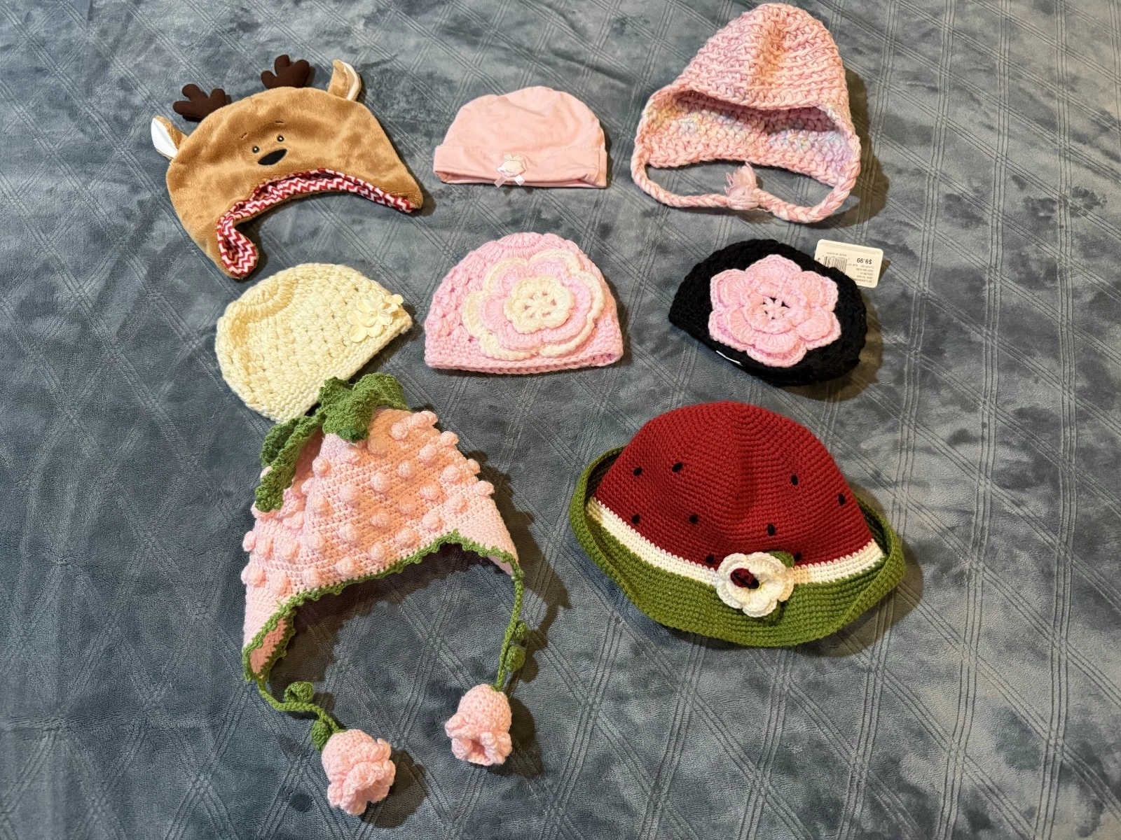 LOT of 8 Baby Girl SEATTLEHATS.COM (2) / BABY GANZ (1) / KOALA BABY (3) ++