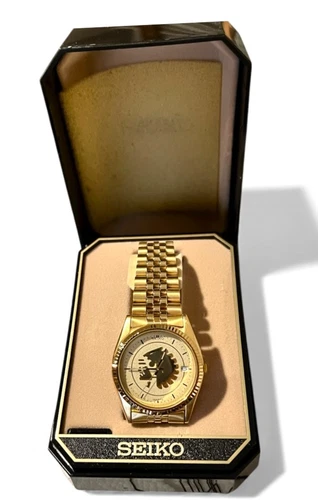 Vintage Seiko Gold Tone Quartz Watch 7N43-8111 w/ Original Box Japan - MINT!