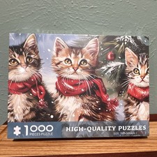 Christmas Kittens Jigsaw Puzzle 1000 Pieces Interlocking 700x500mm CQI-004 new