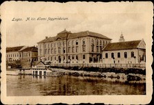 IMR02792 romania timis lugoj bega river state high school building architecture