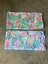 Lilly Pulitzer Pottery Barn Kids Organic Cotton Swaddle Blankets x2 Mermaids