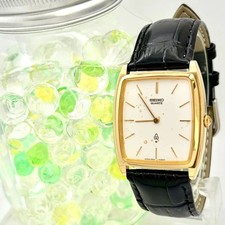 Orologio Uomo SEIKO 7820-5270 Quarzo Oro Rettangolare Abito Vintage dal GIAPPONE