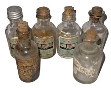 6 Bottigliette Farmacia Vintage Vetro Acqua Ossigenata Carlo Erba Milano