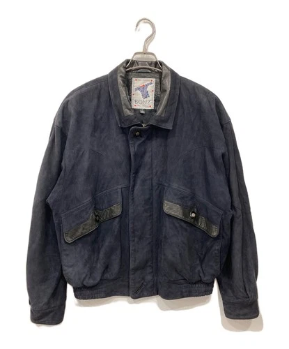 BONZ NEW ZEALAND BONZ ZEALAND Lambskin Leather Jacket Men's Size S Navy - product listing photo