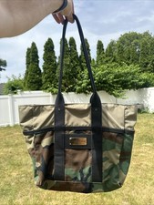 Sword & Plough Green Camo, Canvas And Leather Signature Tote Bag, Made In USA