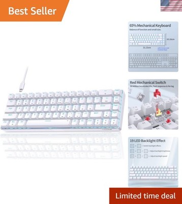 TMKB T68SE Gaming Keyboard, 60% Mechanical Keyboard, LED Backlit Ultra-Compac...